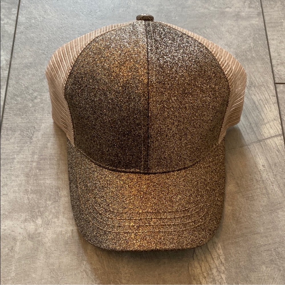 CC Glittery Brown and Tan Ponycap - NWT